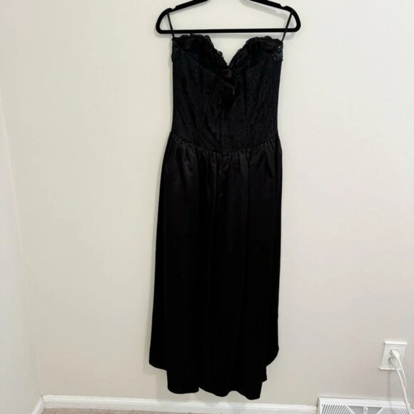 Jessica McClintock Gunne Sax Vintage Black Cape Jumpsuit - Picture 4 of 7